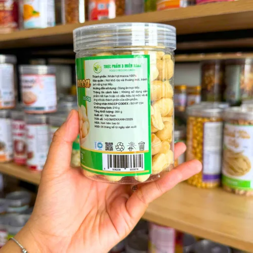 Nhân hạt macca 350g, đóng hũ pet