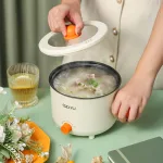 Chỗ sỉ nồi Lẩu Điện Mini 2 Tầng Đa Năng Kèm Giá Hấp Có Tay Cầm 1.8L 17.5x17.5x27cm