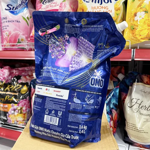 Nước giặt OMO MATIC túi 3,6kg cho cửa trước, Oải Hương Thư Thái