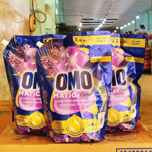 Nước giặt OMO MATIC túi 3,6kg cho cửa trước, Oải Hương Thư Thái