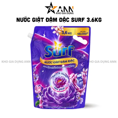 SURF Nước Giặt Hương Hoa Cỏ Huyền Bí Túi Tím 3.6kg