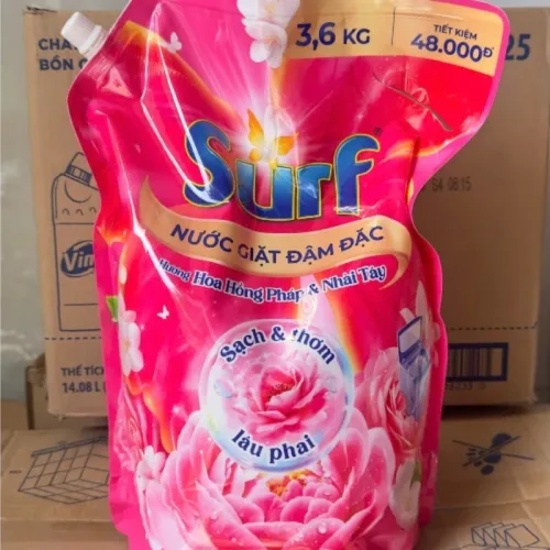 Nước giặt SURF hương Hồng Pháp & Nhài Tây dạng túi 3.6kg