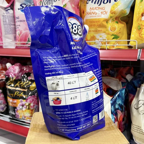 Nơi lấy sỉ nước Giặt Xả Cao Cấp 888 D-Shining Hương Nước Hoa 3,2kg - Túi Màu Tím
