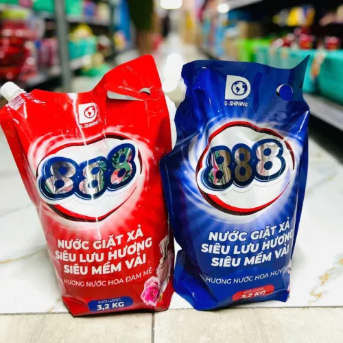 Nơi lấy sỉ nước Giặt Xả Cao Cấp 888 D-Shining Hương Nước Hoa 3,2kg - Túi Màu Tím