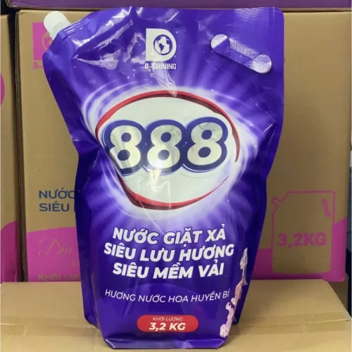 Nơi lấy sỉ nước Giặt Xả Cao Cấp 888 D-Shining Hương Nước Hoa 3,2kg - Túi Màu Tím