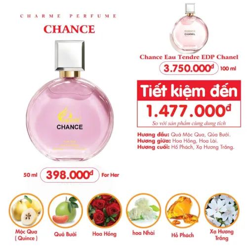 Nước hoa Charme Chance 50ml dành cho nữ, tươi mát và cá tính