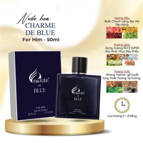 Hình ảnh Nước Hoa Nam Charme De Blue 50ml - Mùi Hương Sang Trọng Cuốn Hút trong bộ sưu tập mỹ phẩm charme