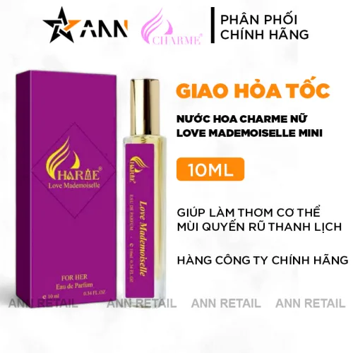 Nước hoa nữ Charme Love Mademoiselle dạng mini, dung tích 10ml