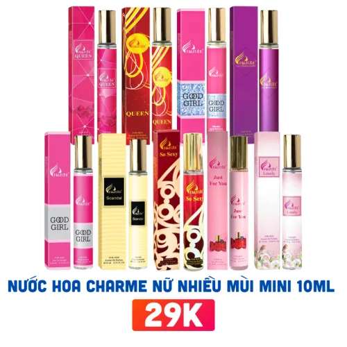 Nguồn hàng sỉ nước Hoa Charme Mini 10ml Nhiều Mùi - Nước Hoa Nữ Charme - Nước Hoa Nam Charme