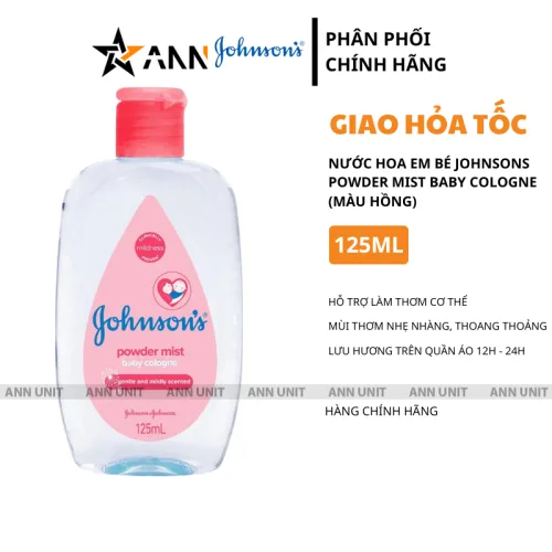 Nơi lấy sỉ nước Hoa Em Bé Johnsons Powder Mist Baby Cologne Màu Hồng 125ml Hương Thơm Nhẹ Nhàng Thoang Thoảng