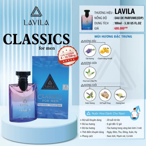 Nguồn hàng sỉ nước Hoa Nam Lavila Classics 100ml