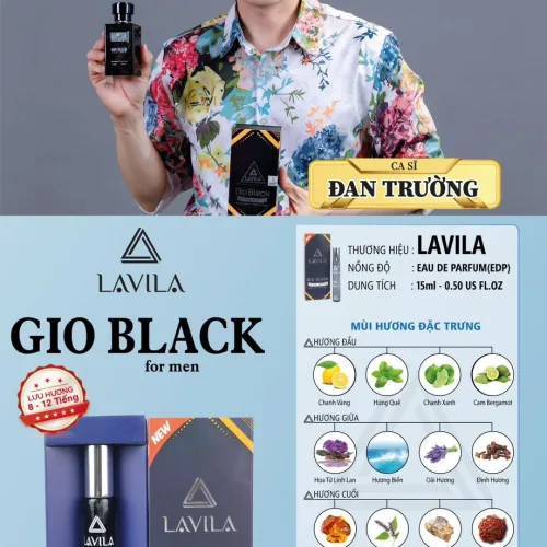Chuyên sỉ nước Hoa Nam Lavila Gio Black Mini 15ml