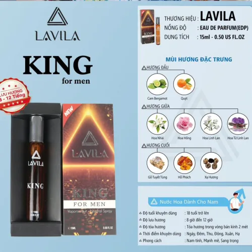 Shop sỉ nước Hoa Nam Lavila King Mini 15ml