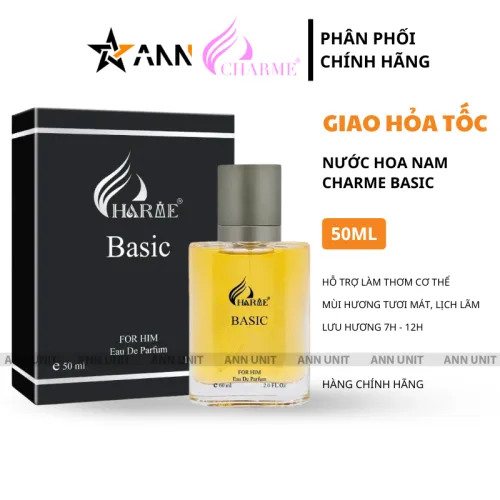 Nguồn hàng sỉ nước Hoa Nam - Nước Hoa Charme Basic 50ml - Hương Thơm Tươi Mát Lịch Lãm