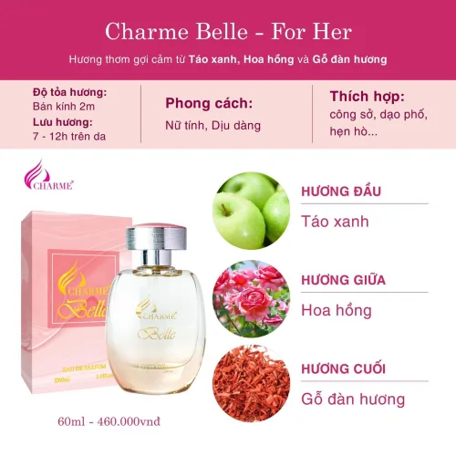 Charme Belle Nước Hoa Nữ Eau De Parfum 60ml