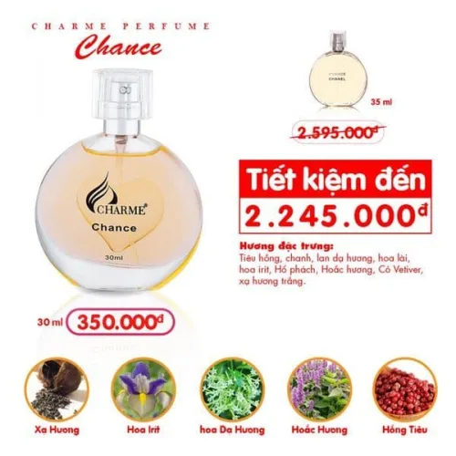 Nước hoa Eau De Parfum Charme Chance dành cho nữ 30ml