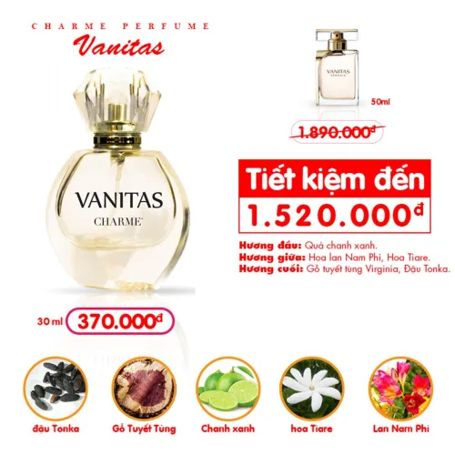 Charme Vanitas Nước Hoa Nữ 30ml Hương Chanh Hoa Tiare
