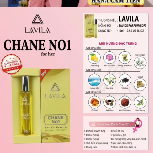Nước hoa nữ Lavila Chane No1 Eau De Parfum dạng mini 15ml