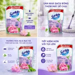 Nước lau sàn SUNLIGHT túi 3.6kg hương Hoa Hạ & Bạc Hà