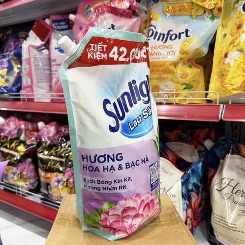 Nước lau sàn SUNLIGHT túi 3.6kg hương Hoa Hạ & Bạc Hà