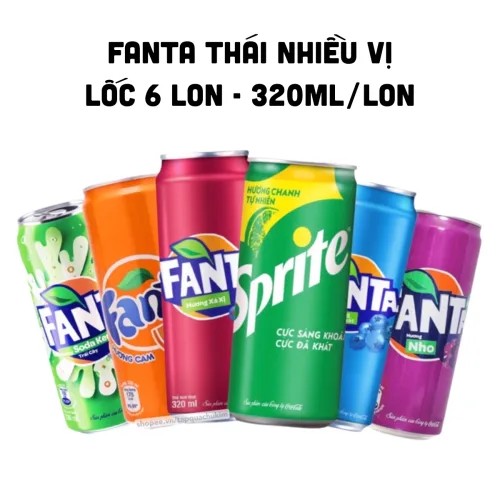Chuyên sỉ nước Ngọt FANTA Thái Nhiều Mùi Lốc 6 Lon (320ml/Lon)