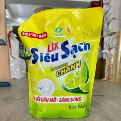 Nước rửa chén LIX Siêu Sạch hương chanh dạng túi 3.2kg