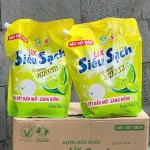 Nước rửa chén LIX Siêu Sạch hương chanh dạng túi 3.2kg