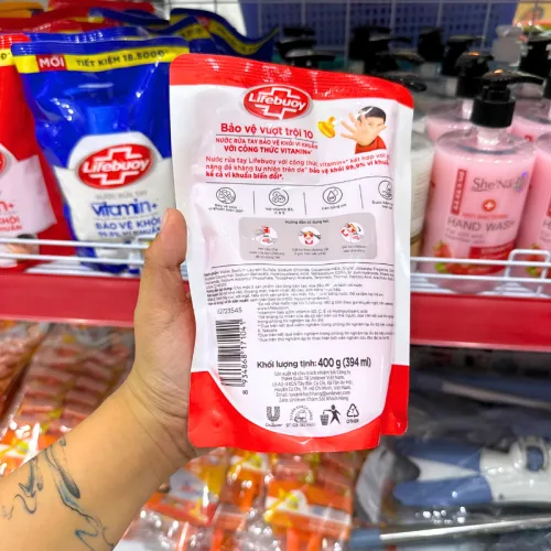 Nguồn hàng sỉ nước Rửa Tay LIFEBUOY Bảo Vệ Vượt Trội Túi 400g - Túi Đỏ