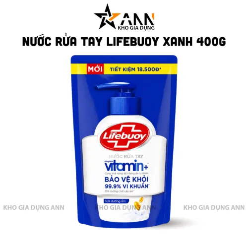 Nước rửa tay LIFEBUOY Sữa Dưỡng Ẩm dạng túi xanh dương 400g