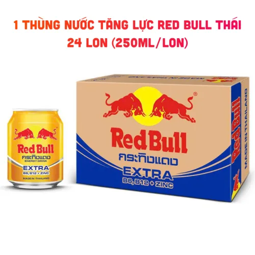Thùng 24 lon nước tăng lực RED BULL Thái Lan, mỗi lon 250ml