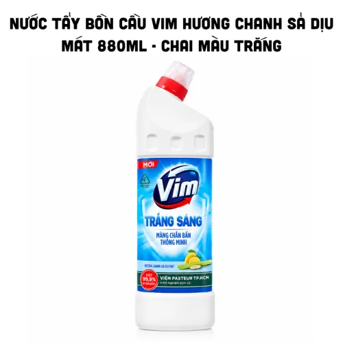 Vim Chanh Sả Dịu Mát Nước Tẩy Bồn Cầu 880ml Chai Trắng