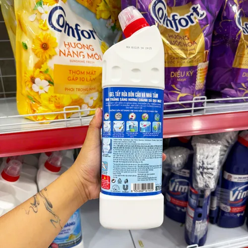 Vim Chanh Sả Dịu Mát Nước Tẩy Bồn Cầu 880ml Chai Trắng