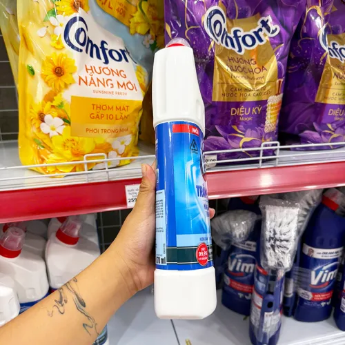Vim Chanh Sả Dịu Mát Nước Tẩy Bồn Cầu 880ml Chai Trắng