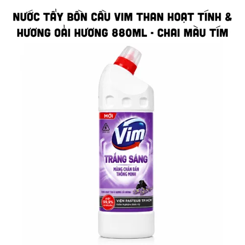 Chỗ sỉ nước Tẩy Bồn Cầu Vim Than Hoạt Tính & Hương Oải Hương 880ml - Chai Màu Tím
