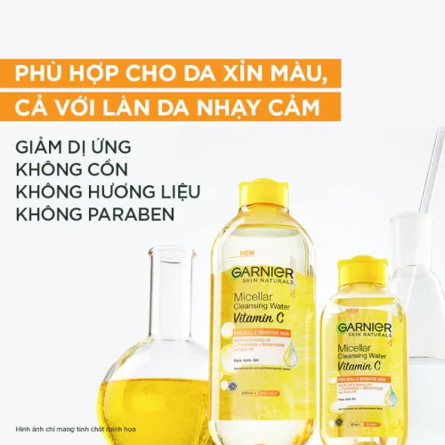 Nguồn hàng sỉ nước Tẩy Trang Garnier Nắp Vàng Micellar Cleansing Water Vitamin C Dành Cho Da Sạm Xỉn Màu 400ml