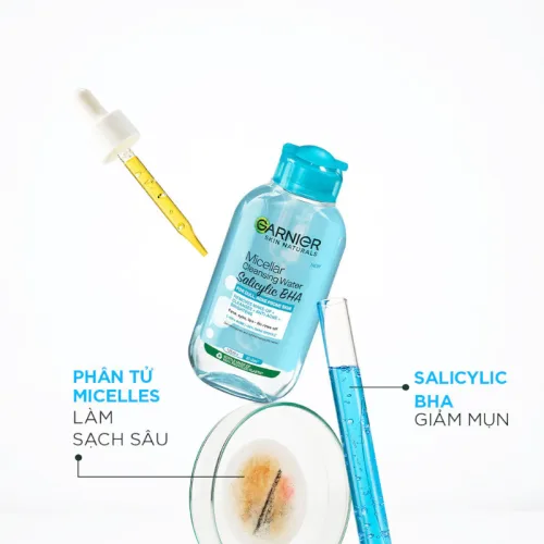 Garnier Micellar Salicylic BHA Nắp Xanh 400ml Cho Da Dầu Mụn
