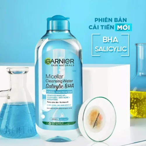 Garnier Micellar Salicylic BHA Nắp Xanh 400ml Cho Da Dầu Mụn