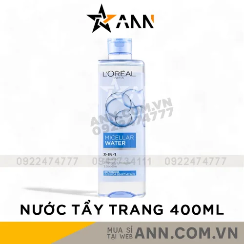 Nước tẩy trang Micellar Water Refreshing Loreal Paris xanh nhạt 400ml