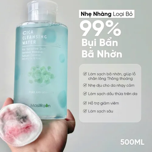 Chuyên sỉ nước Tẩy Trang Masilraon Cica Cleansing Water 500ml