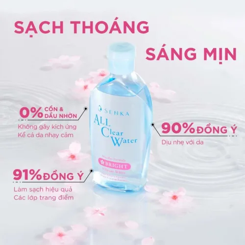Chỗ sỉ nước Tẩy Trang Senka All Clear Micellar Bright Màu Hồng 230ml