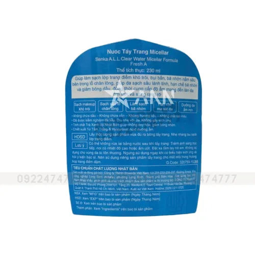 Nơi lấy sỉ nước Tẩy Trang Senka All Clear Micellar Fresh Màu Xanh Lá 230ml - Dành Cho Da Dầu Nhờn