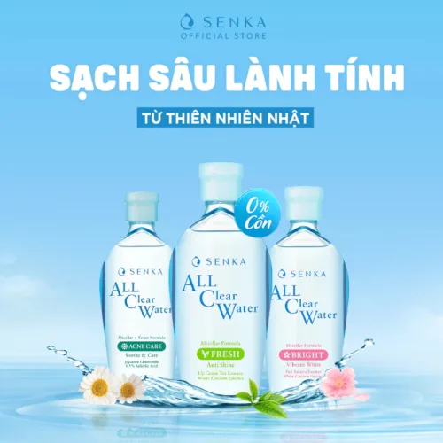 Nơi lấy sỉ nước Tẩy Trang Senka All Clear Micellar Fresh Màu Xanh Lá 230ml - Dành Cho Da Dầu Nhờn