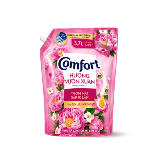 Nước xả vải COMFORT Hương Vườn Xuân túi hồng 3,7 lít, lưu hương 100 giờ