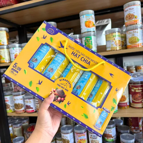 Nước Yến Sào Hạt Chia Kingnest 5 Lon, Mỗi Lon 180ml
