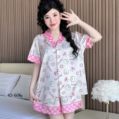 Nguồn hàng sỉ đồ Bộ Ngủ Nữ Họa Tiết Đơn Giản Mặc Mát Thoải Mái Size Thường 40–60kg