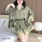 Bộ đồ ngủ nữ big size 50–75kg họa tiết đơn giản, mặc mát và thoải mái