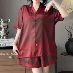 Bộ Pijama Nữ Tay Ngắn Quần Đùi Họa Tiết Big Size 50–80kg