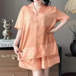 Bộ Pijama Nữ Tay Ngắn Quần Đùi Họa Tiết Big Size 50–80kg