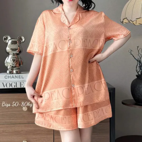 Bộ Pijama Nữ Tay Ngắn Quần Đùi Họa Tiết Big Size 50–80kg