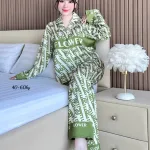 Nơi lấy sỉ đồ Bộ Ngủ Nữ - Đồ Bộ Tay Dài Quần Dài Họa Tiết Đơn Giản Mặc Mát Thoải Mái Size Thường 40–60kg